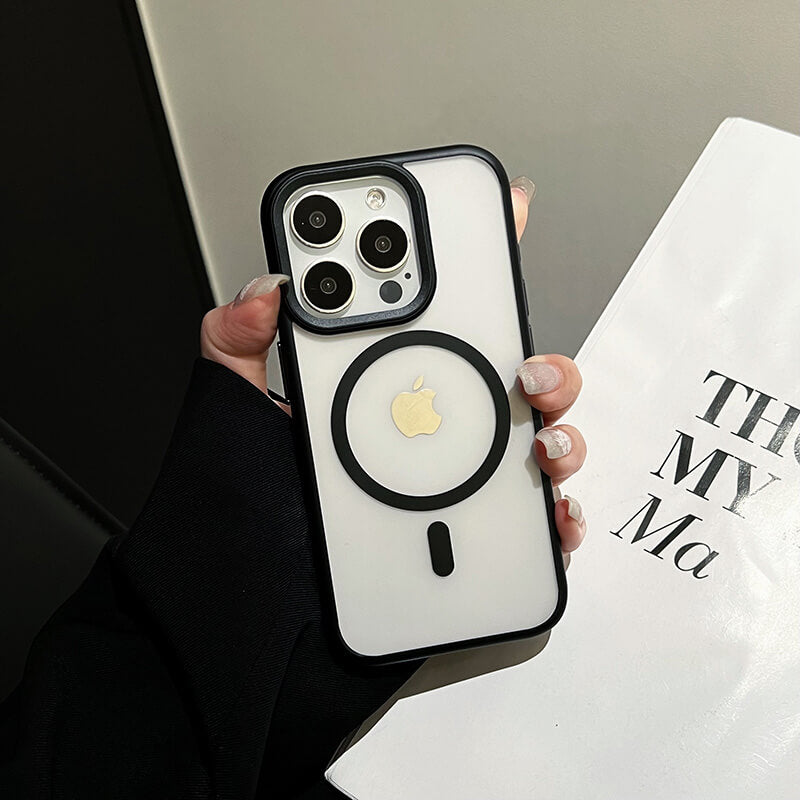 Clarity Series Magnetic Anti-Fingerprint Back Compatible with iPhone 15 Pro Case