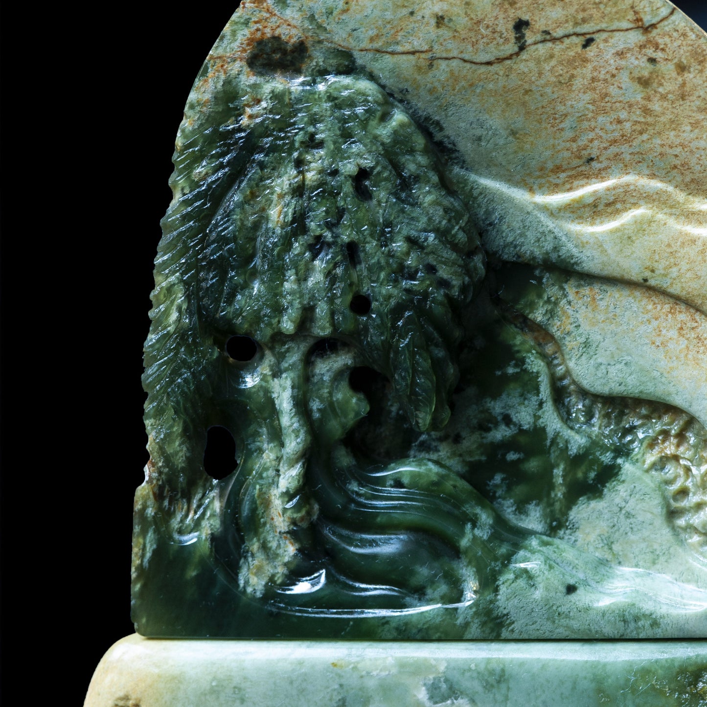 Pounamu Pohutukawa sculpture by Nick Balme Pendant