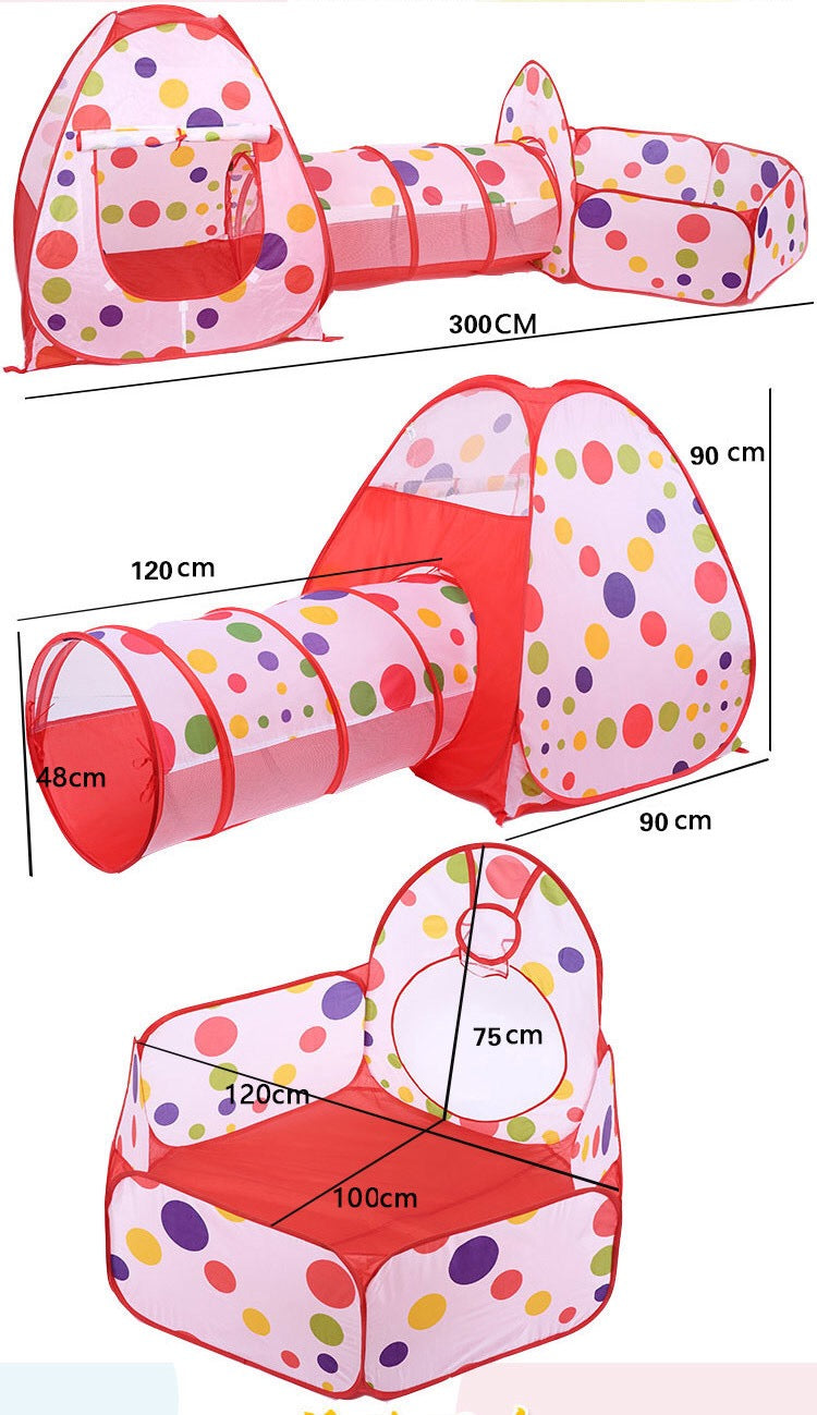 Kids Play Tent 3Pc Kids Play Tent Crawl Tunnel And Ball Pit Kids Play Tent With Basketball Hoop