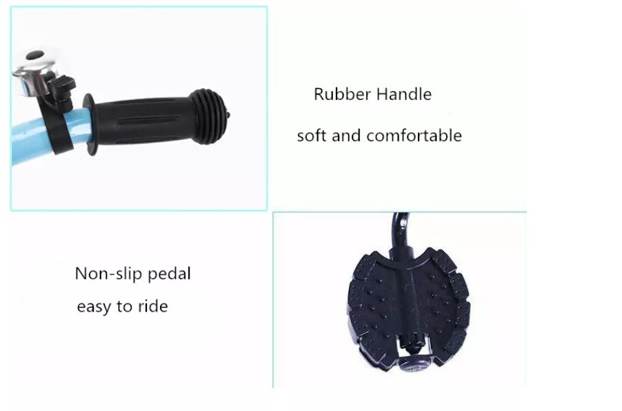 Blue tricycle with rubber tires