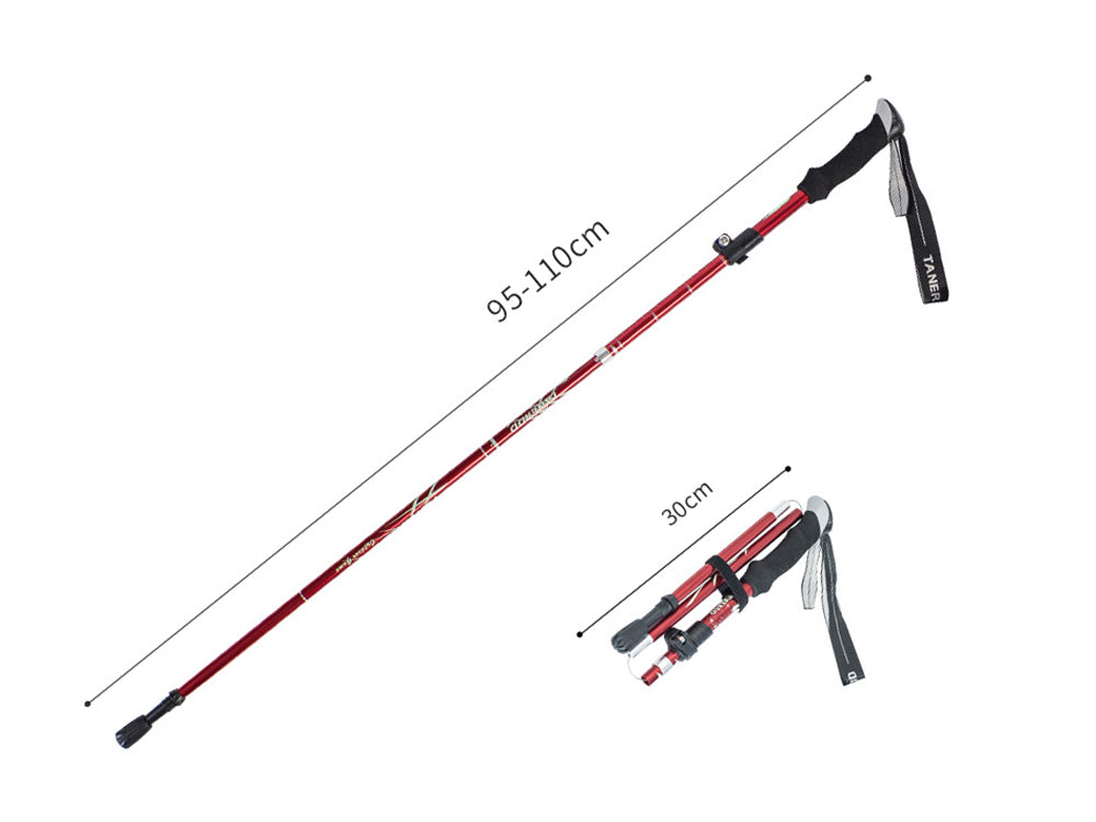 Portable 5-Section Hiking Sticks -Red/110CM