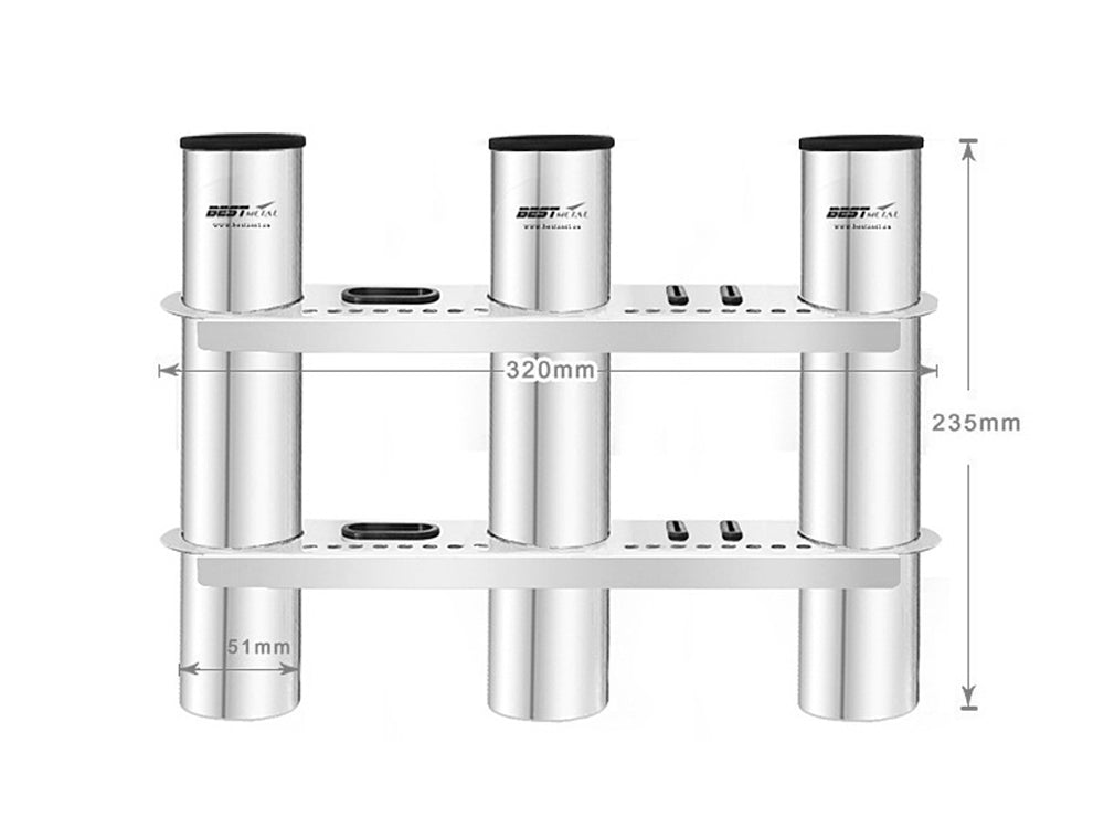 Stainless Steel Triple Fishing Rod Holder