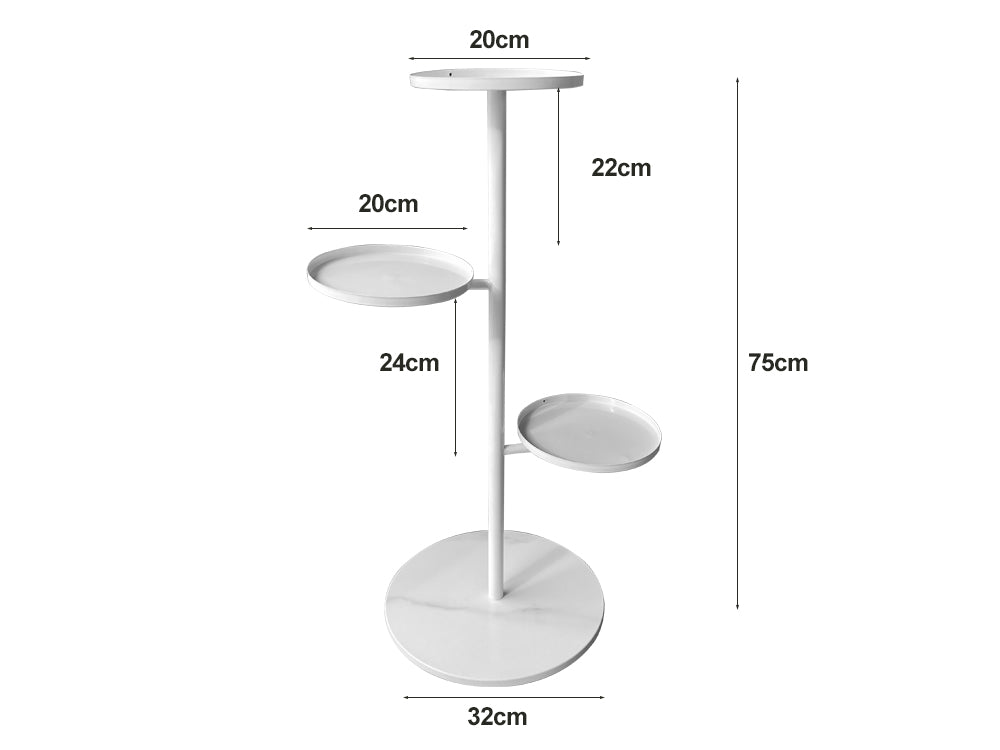 Marble base Plant Stand-White