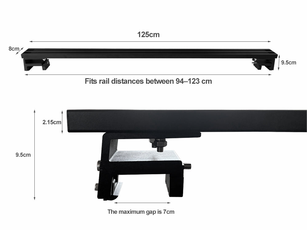 All- Aluminium Roof Rack Cross Bars For Vehicles with flush-mounted side rails