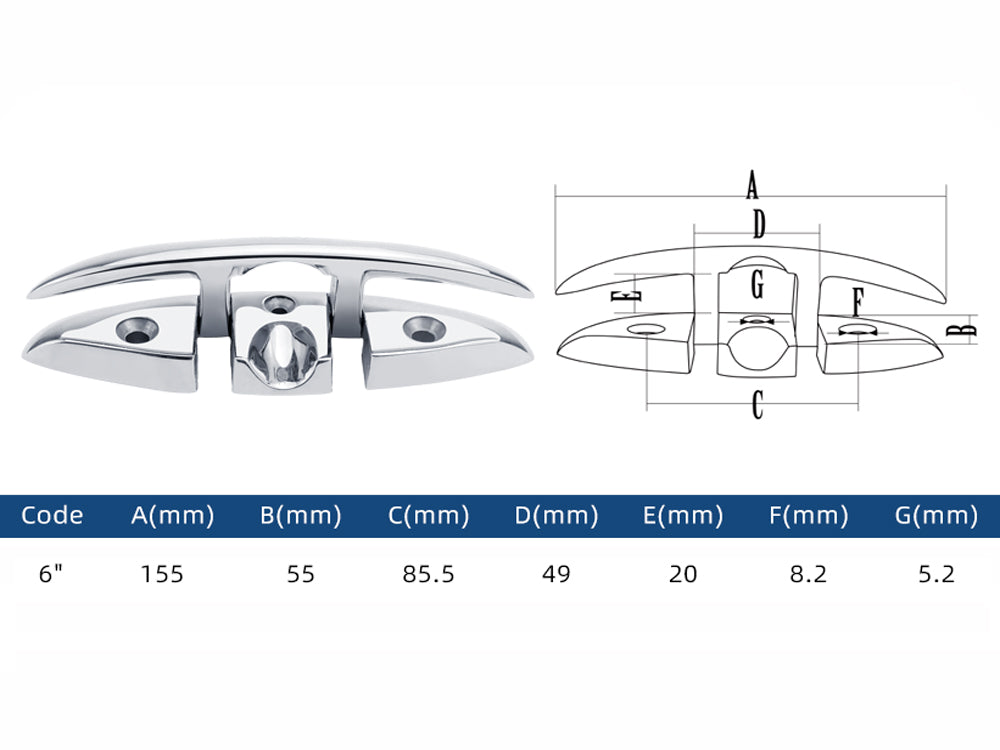 316 Stainless Steel Pull Up Folding Cleat