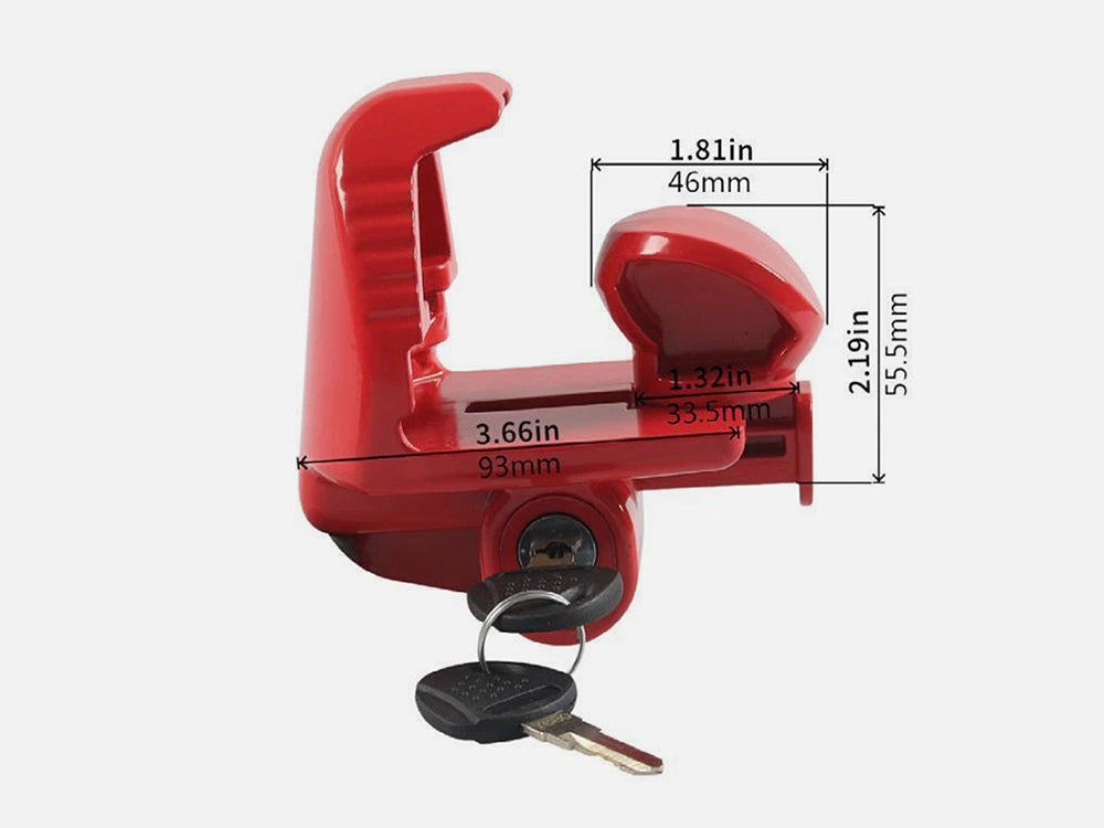 Universal Trailer Hitch Coupler Lock - Red