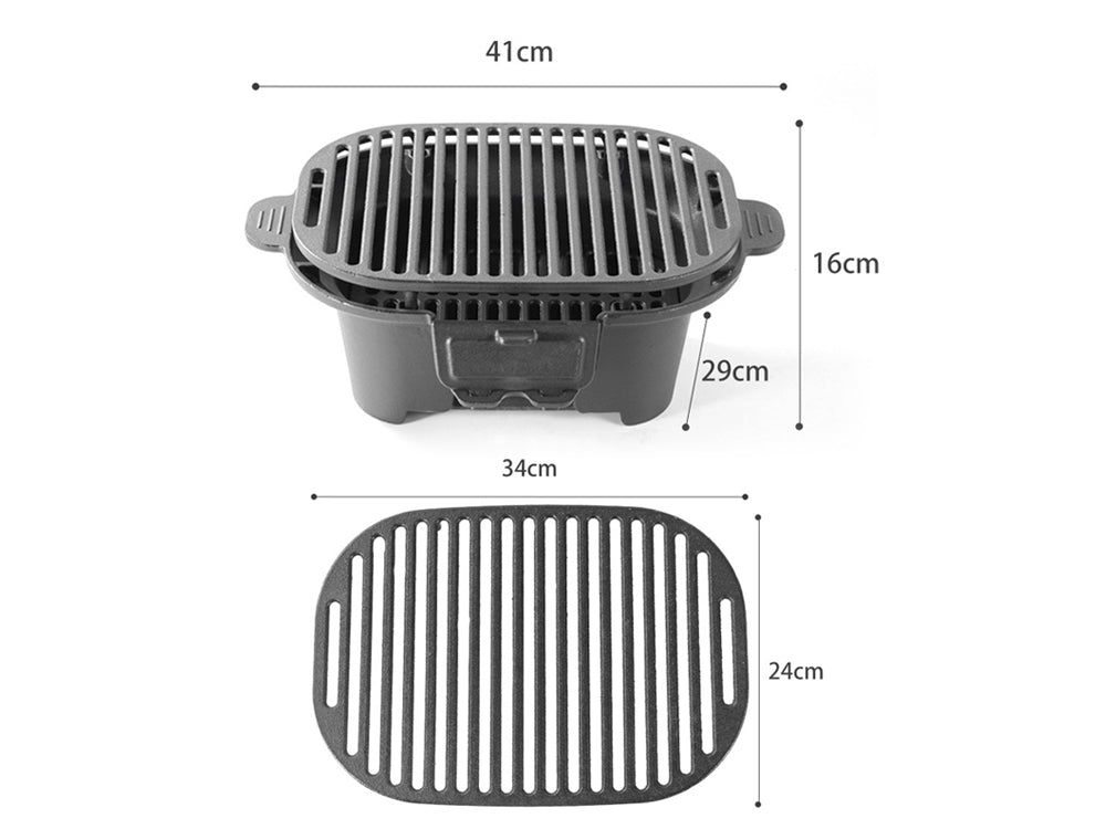 Cast Iron Hibachi Grill Tabletop Charcoal Grill