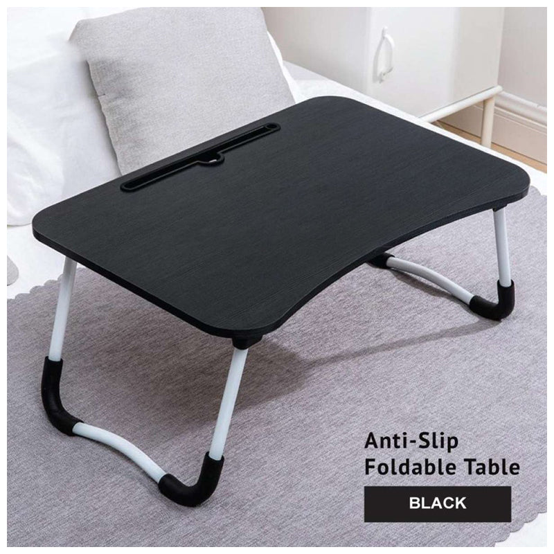 Wooden laptop bed desk black