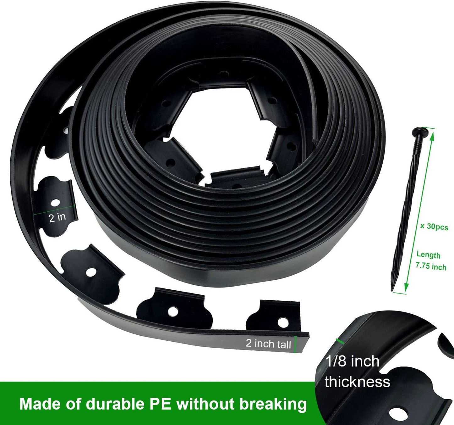 Plastic landscape edging kit