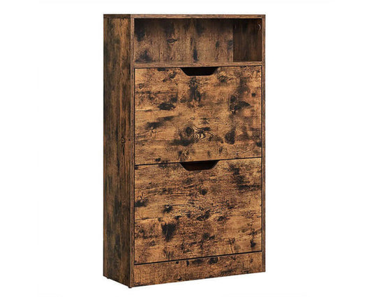shoe storage cabinet rustic brown
