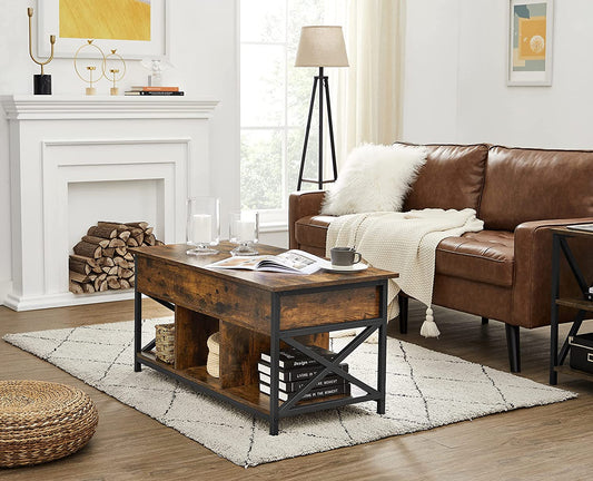 coffee table with steel frame