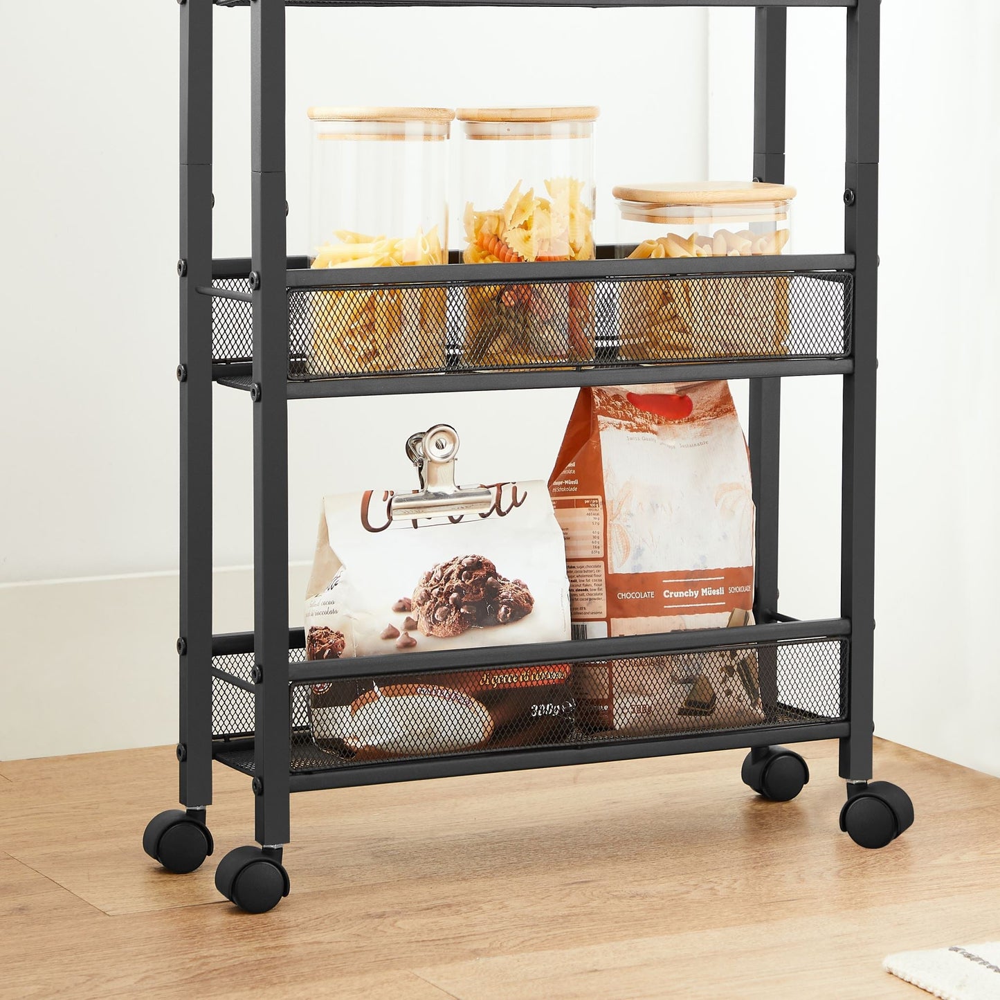 Compact serving trolley