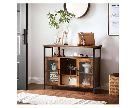 rustic brown buffet table