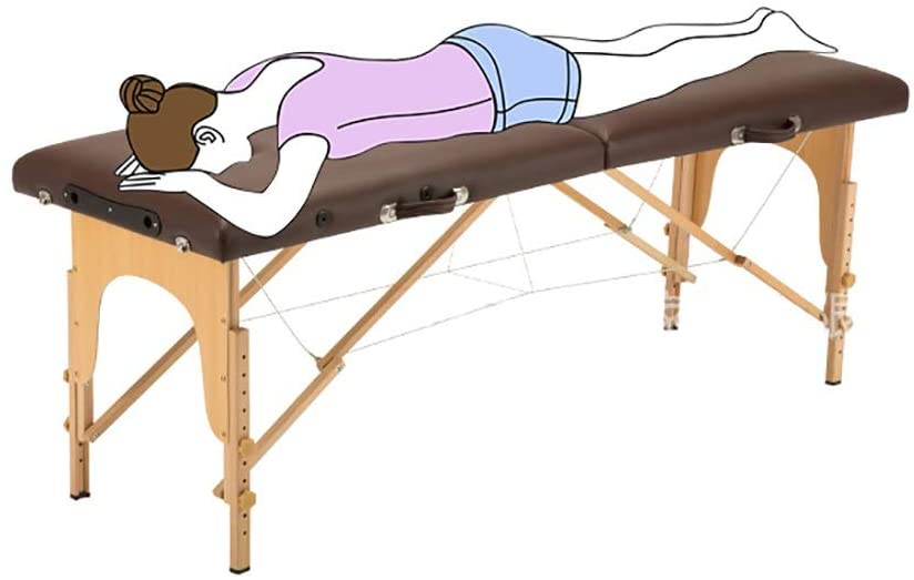Massage table side view