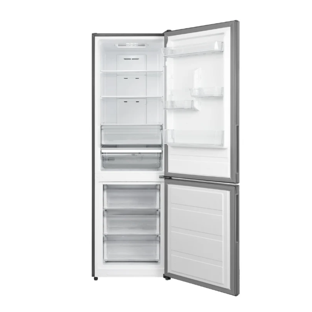 Midea 321L Bottom Mount Fridge Freezer Stainless Steel