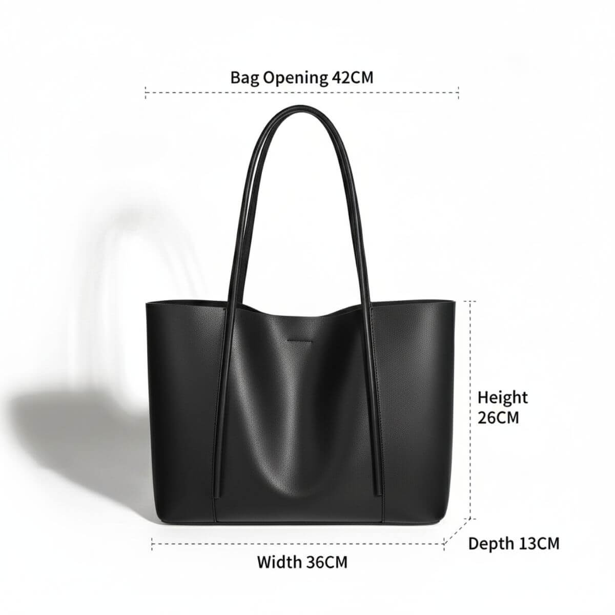 Large Leather Work Tote Bag for Women NZ with Compartments - | Metro | Black