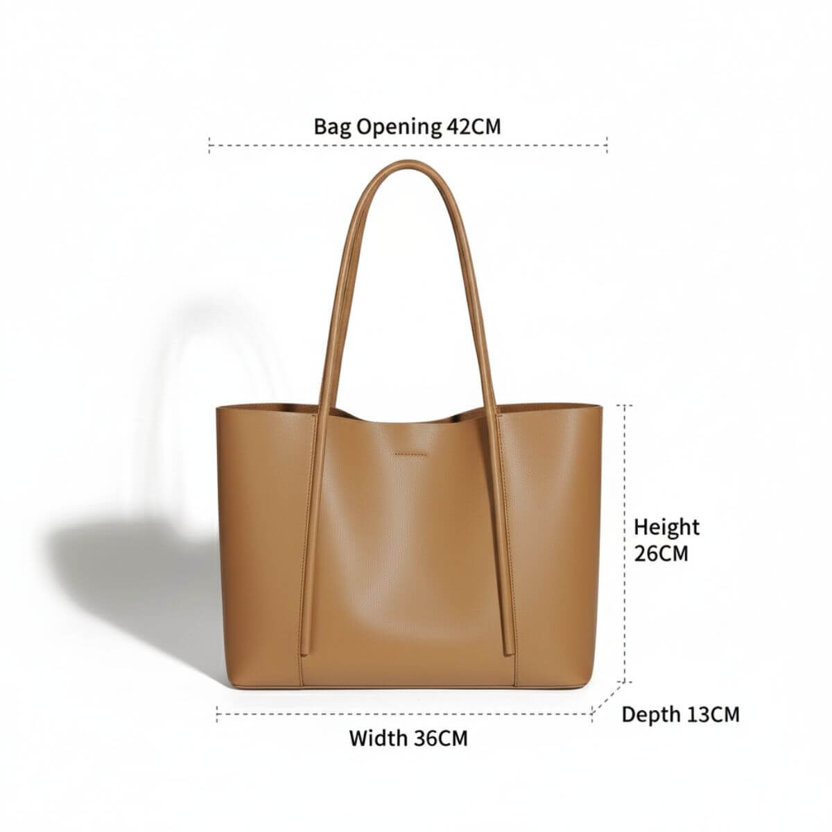 Metro Large Leather Tote Bag - Brown