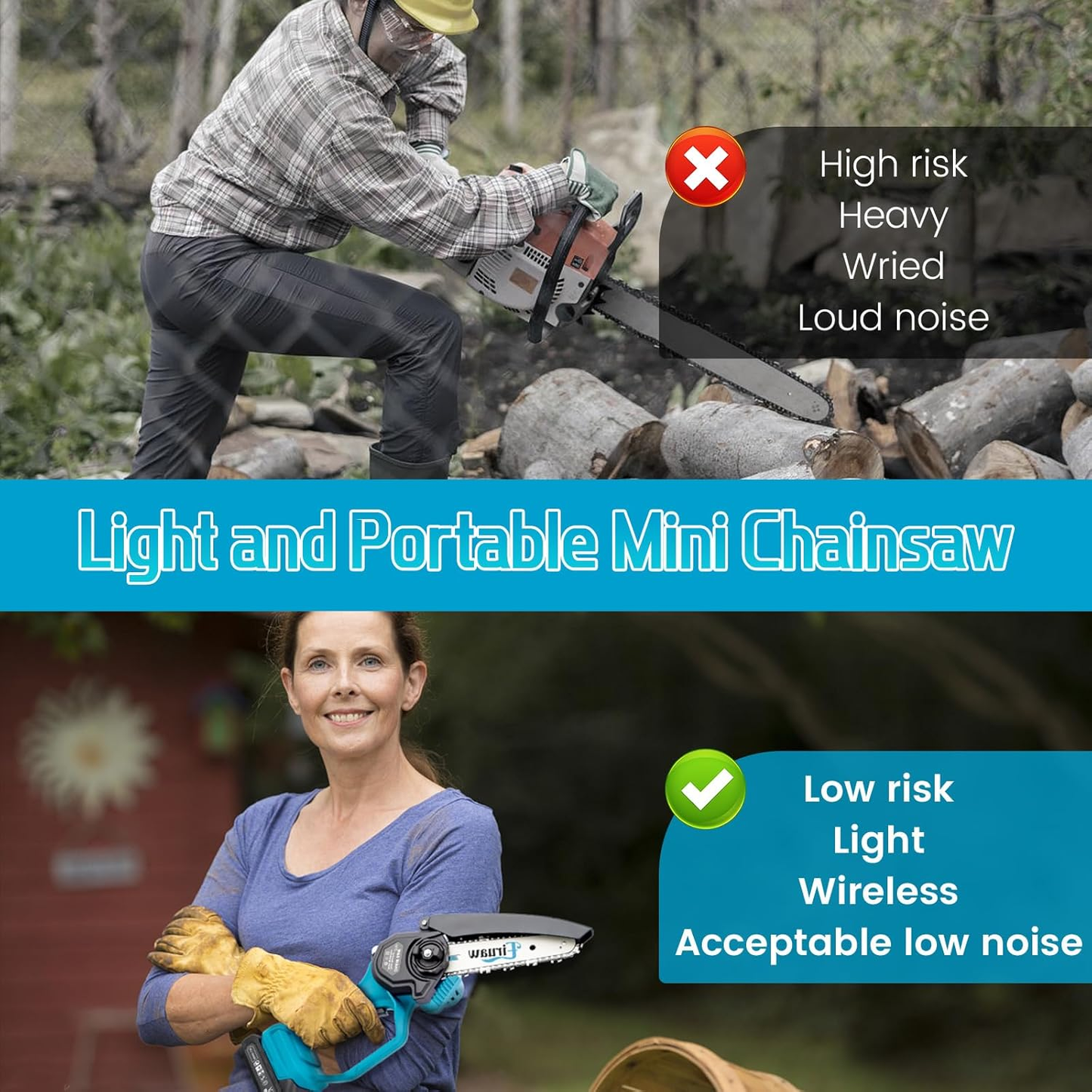 Mini Chain saw Cordless Power Chain Saws 6"