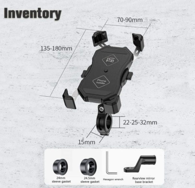 One Touch Bike Phone Mount Phone Holder for Bike Motorcycle 4.7"-6.8"