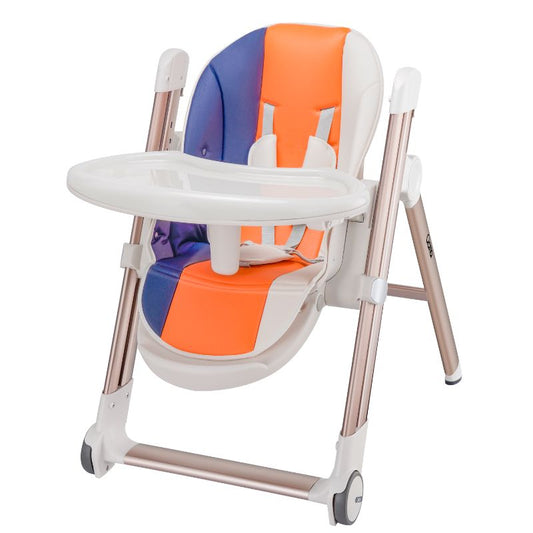 Multifunctional Adjustable Baby High Chair With Dining Table & Wheels -Macaron