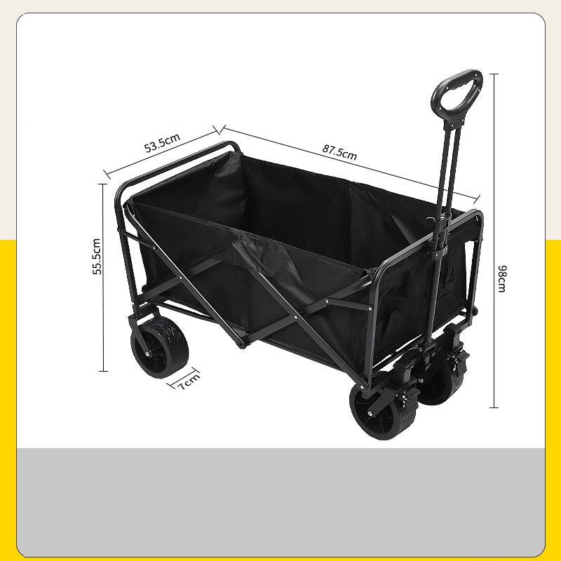 Foldable Outdoor Trolley Picnic Camping Cart 360° Rotating Wheels