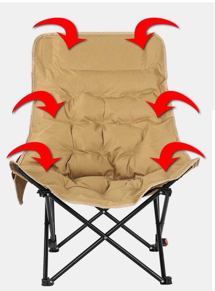ECOTREK High-Back Padded Camping Chair – 3 Position Reclining Moon Chair