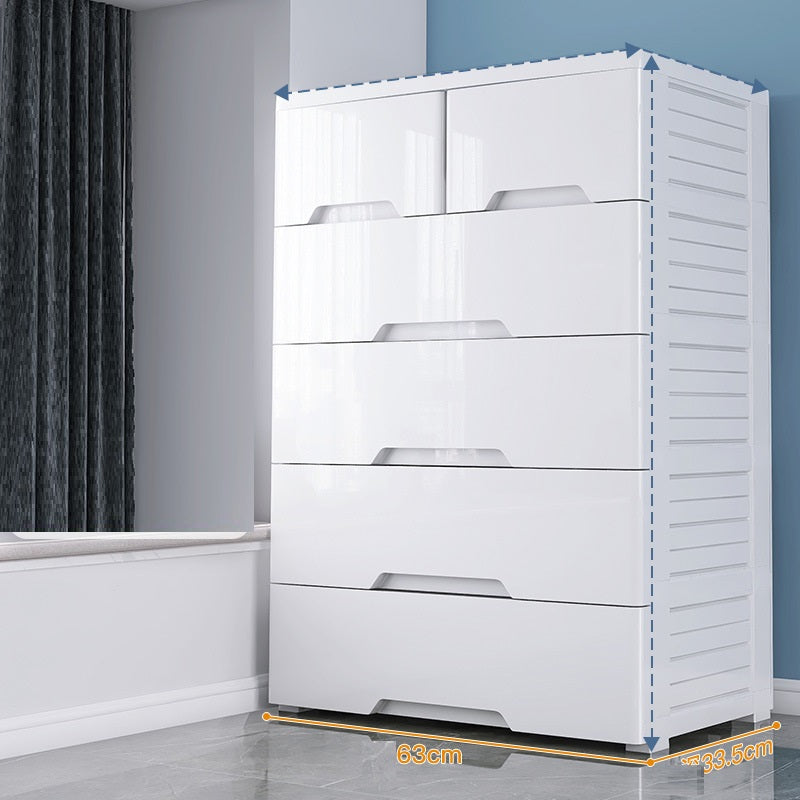 6 Drawer Rolling Plastic Storage Organizer Cabinet - white