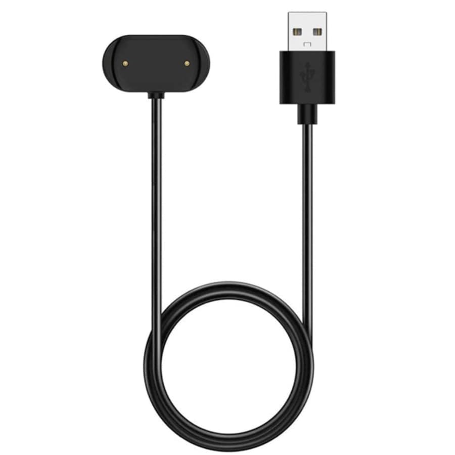 USB-A Charger for Amazfit Watch (GTR3 / GTR4 / GTS3 / GTS4 / T-Rex 2 / Cheetah) (Black) 1m