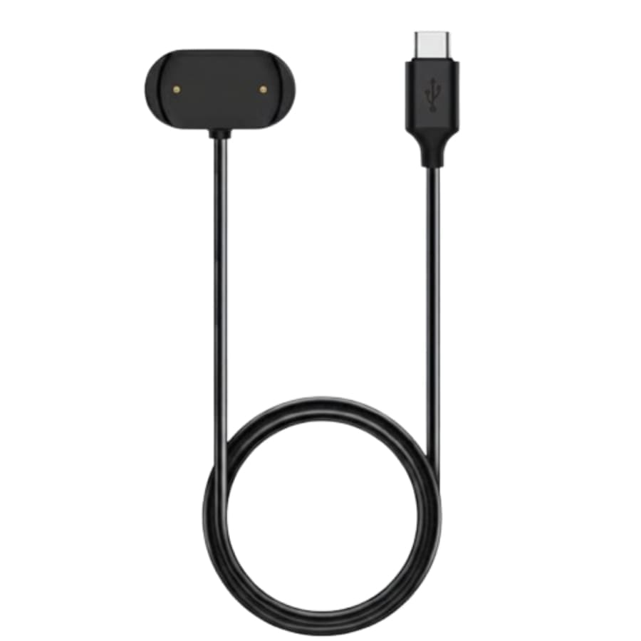 USB-C Charger for Amazfit Watch (GTR3 / GTR4 / GTS3 / GTS4 / T-Rex 2 / Cheetah) (Black) 1m