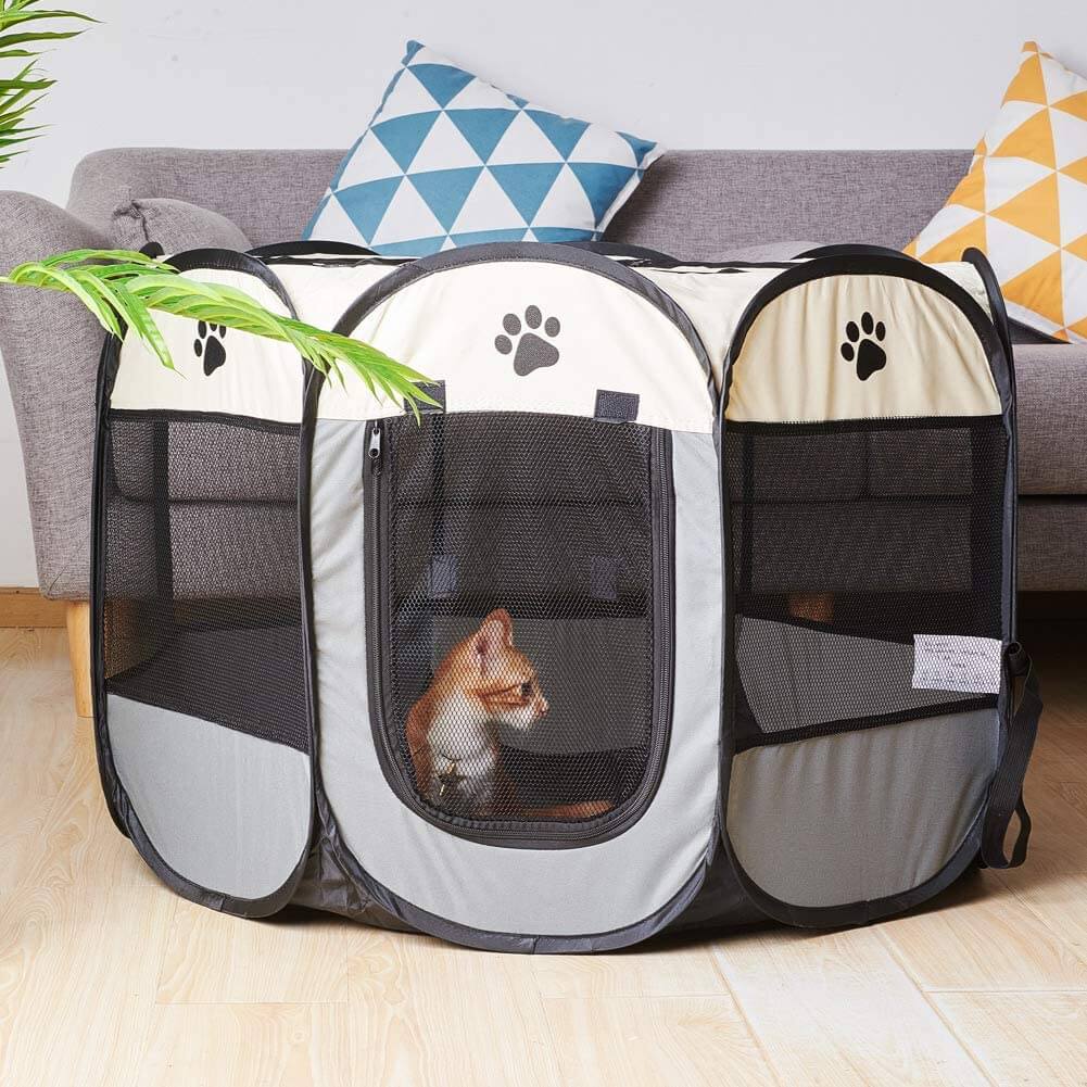 Pet playpen with shade cover