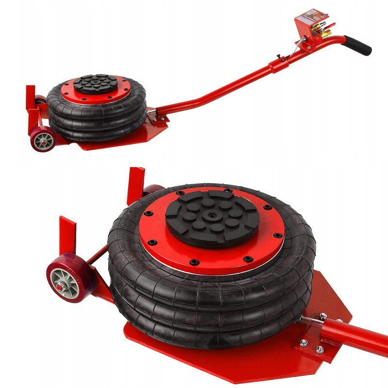 Stable pneumatic trolley jack