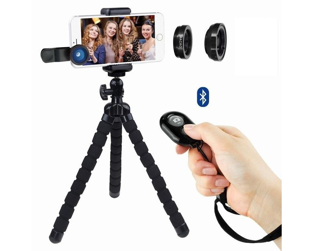 iPhone Tripod Mount Holder Stand + Bluetooth Selfie remote