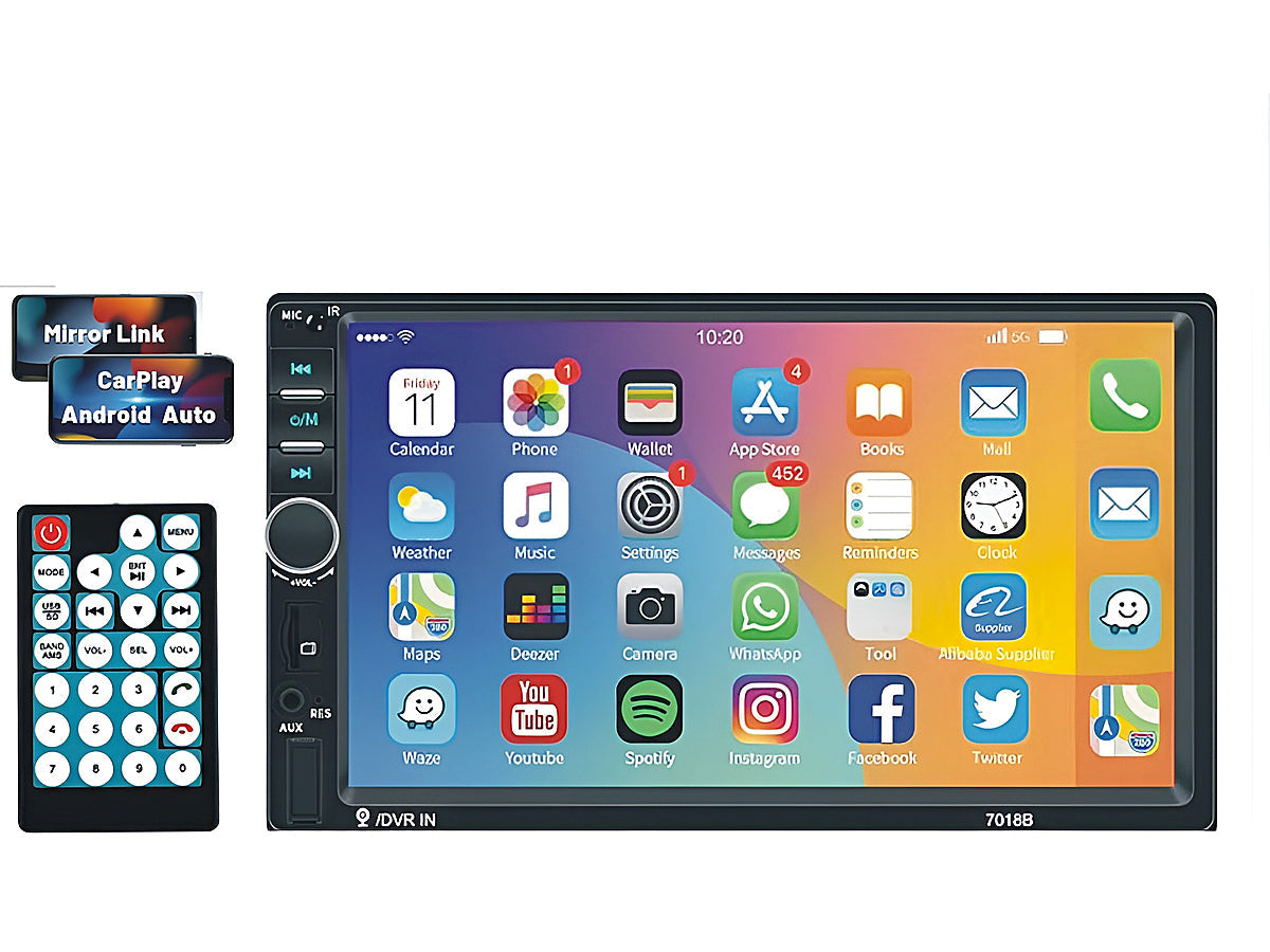 7" Double DIN Car Stereo Bluetooth MP5 Player