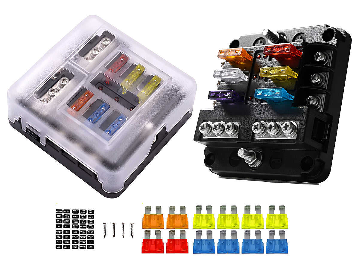 6 Circuit Negative Bus Blade Fuse Block