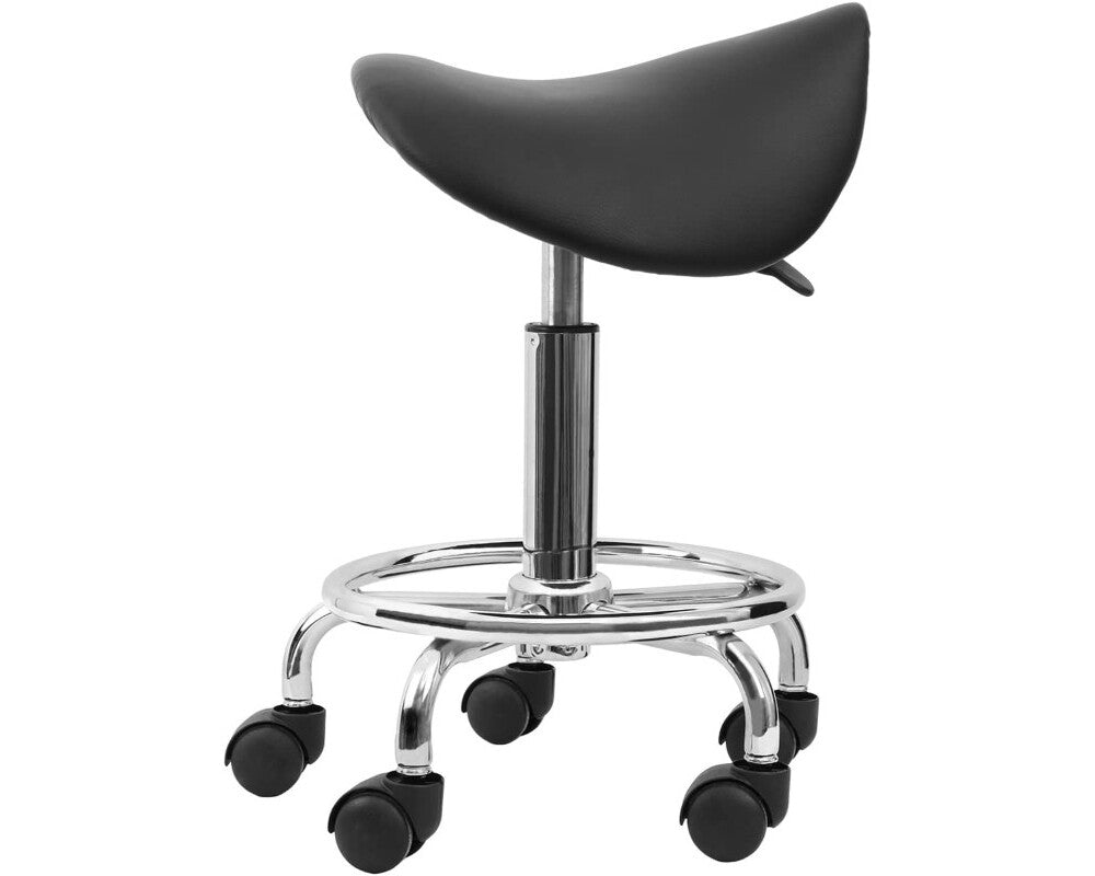 Rolling Saddle Stool PU Leather