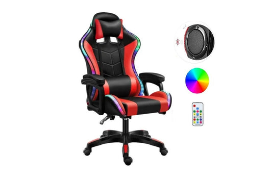 Gaming Chair Office Chair With Foot Rest Racing Chair with Speaker and Light