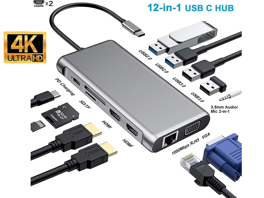 USB C Docking Station Type C 12-in-1