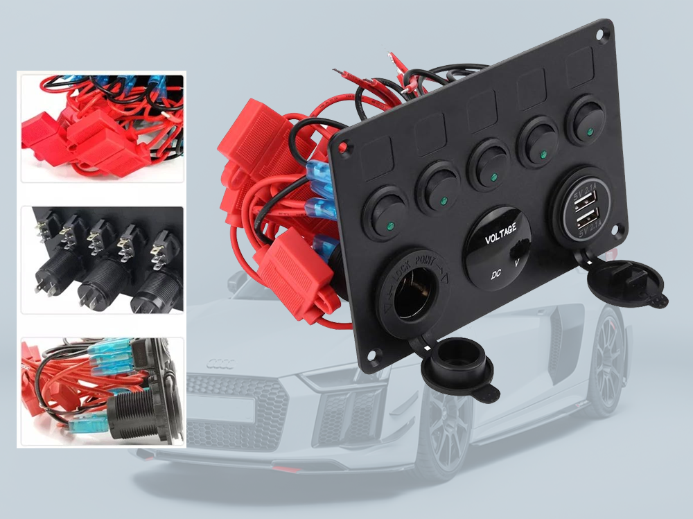 5 Gang Rocker Switch Panel