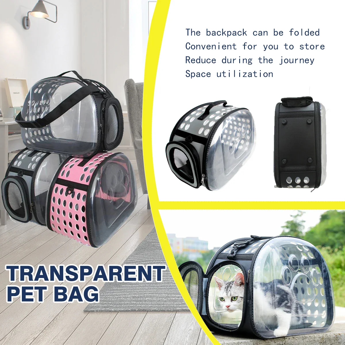Portable Pet Carrier Bag - Large 42x28x32cm