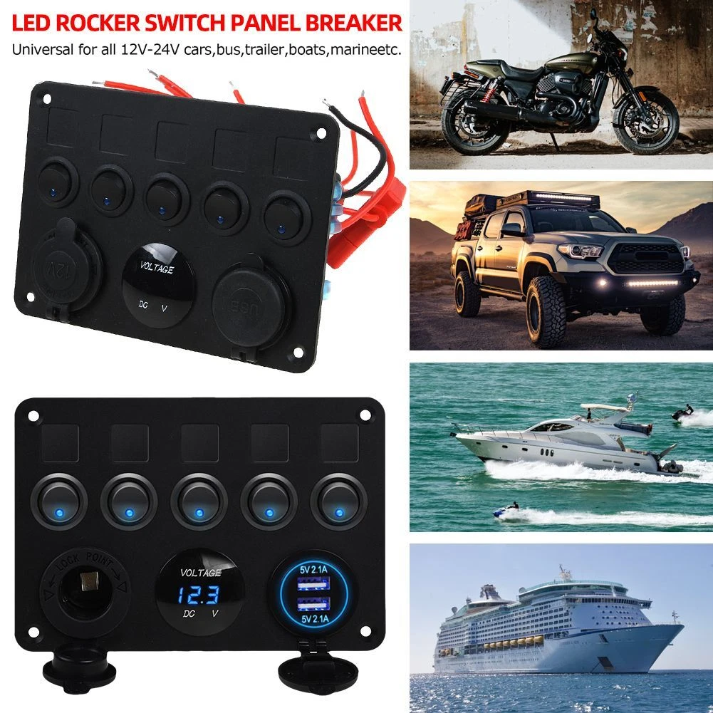 5 Gang Rocker Switch Panel