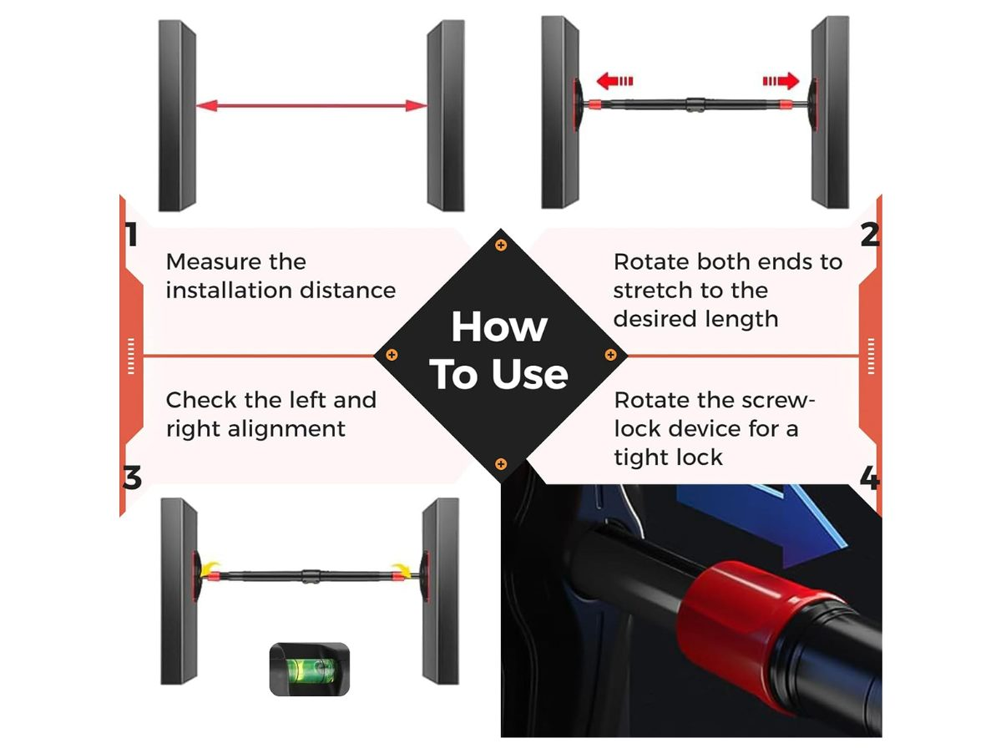 Adjustable Chin Up Pull Up Bar
