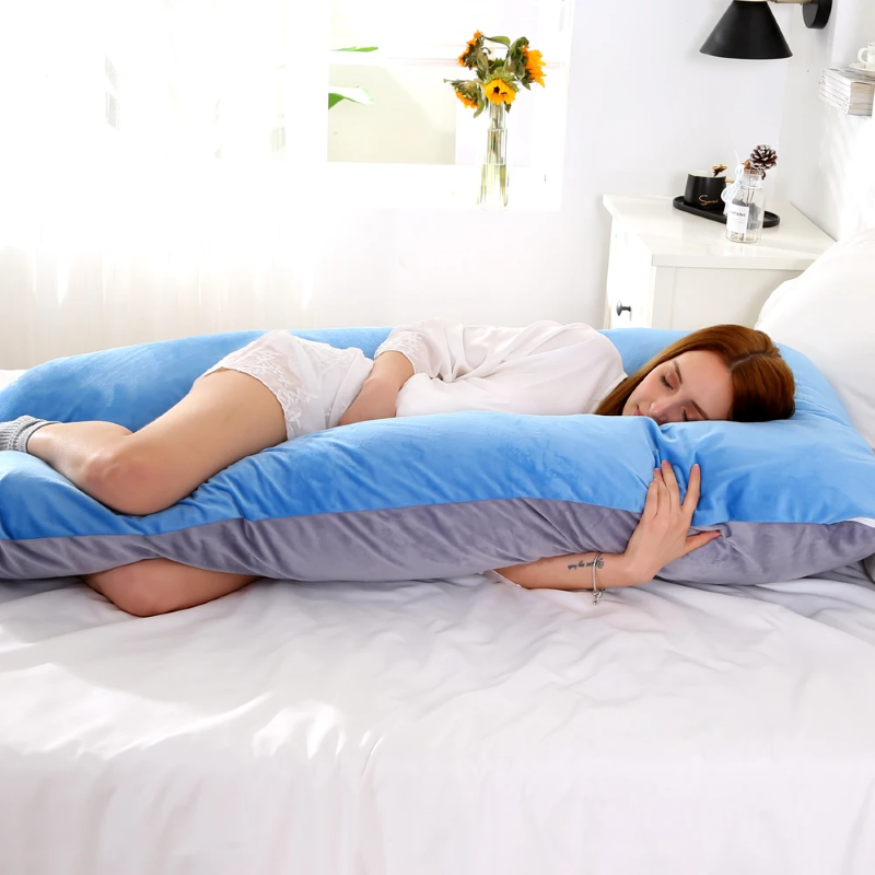 Soft cotton filled pregnancy pillow