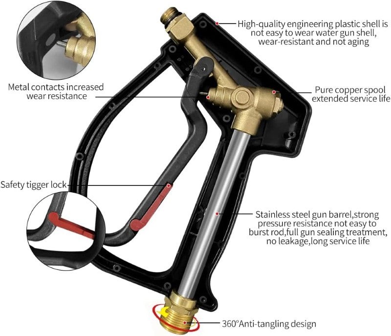 High flow rate washer gun