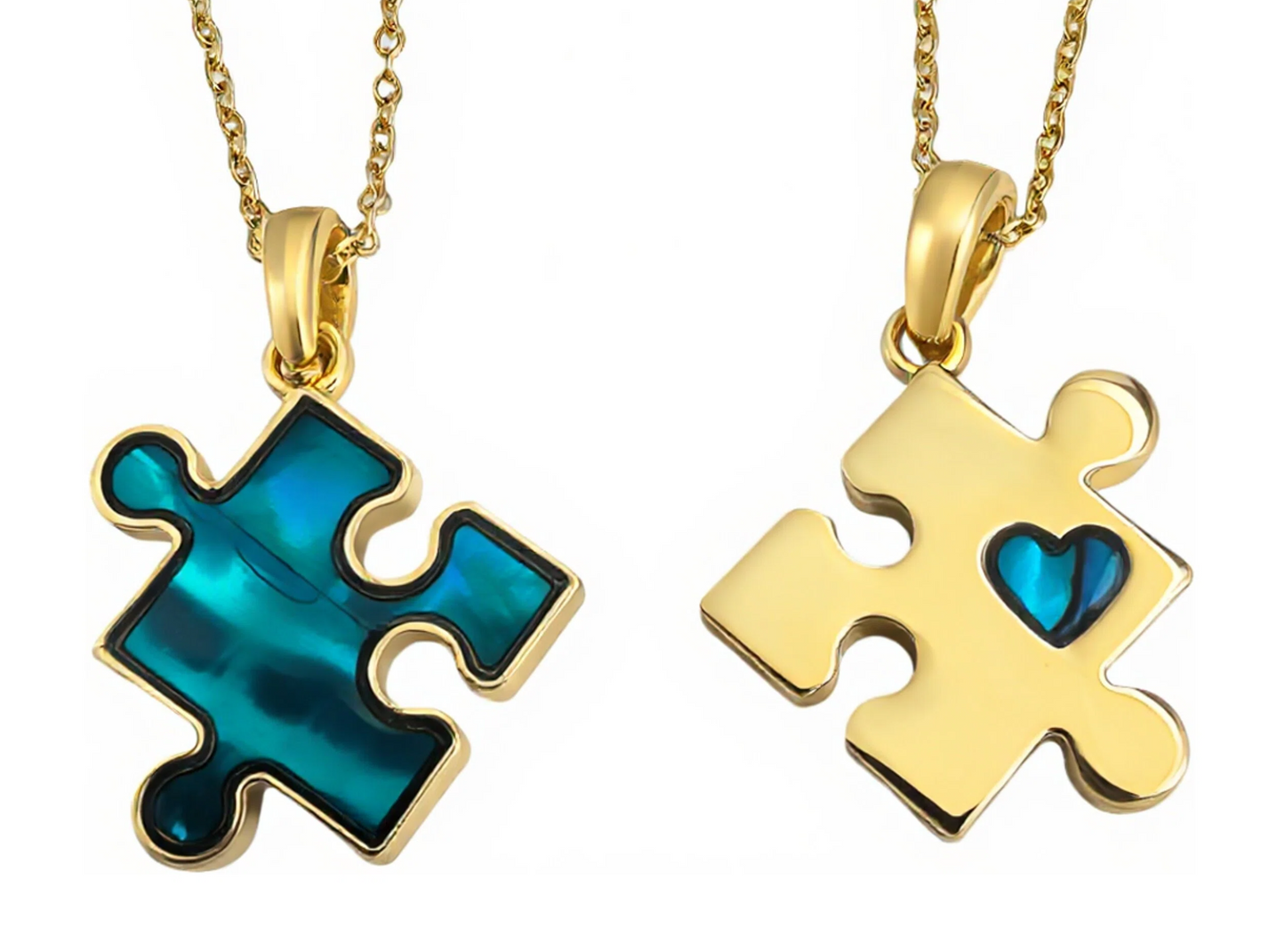 Paua Puzzle NL Heart - Gold