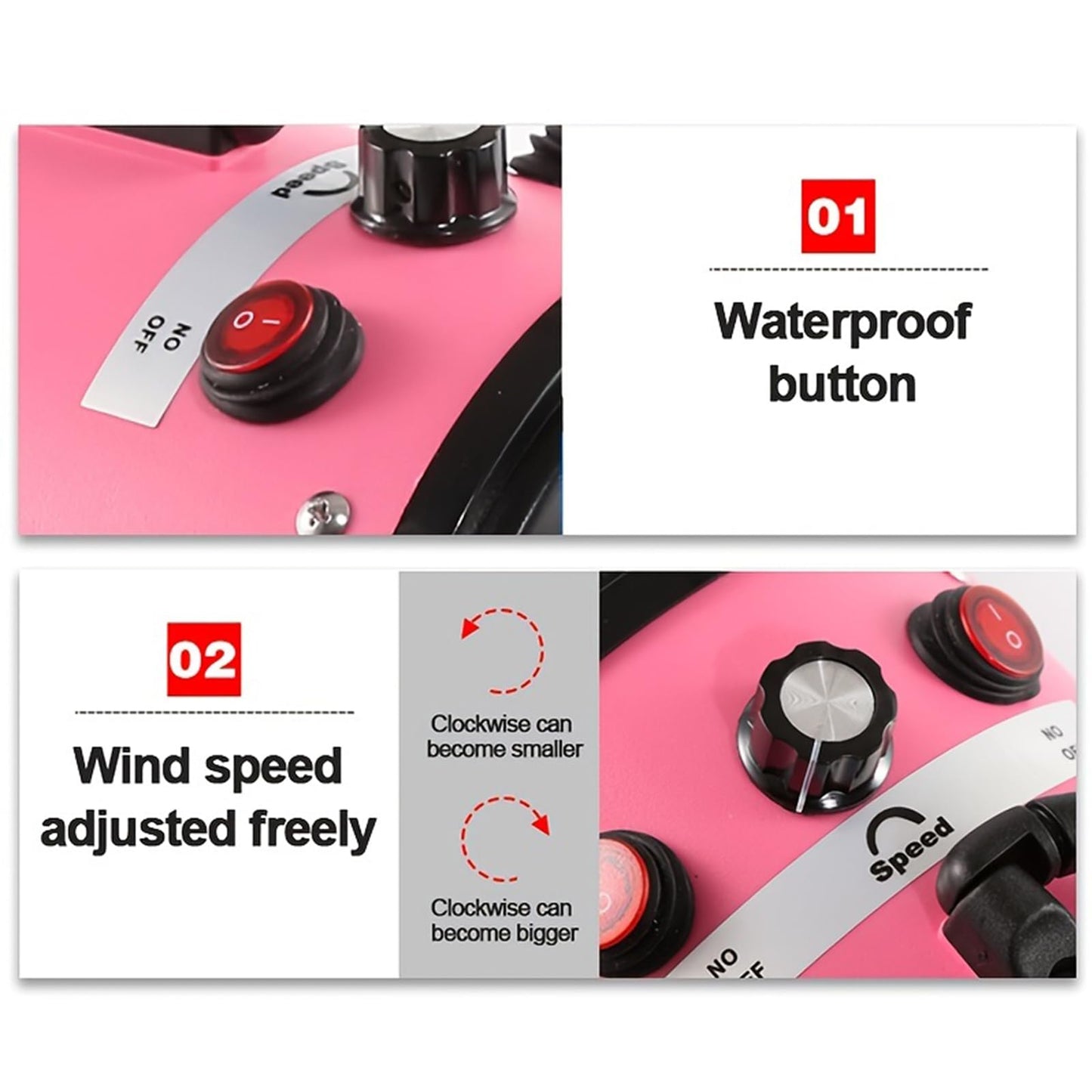 Pet Hair Dryer Grooming Blower Pink