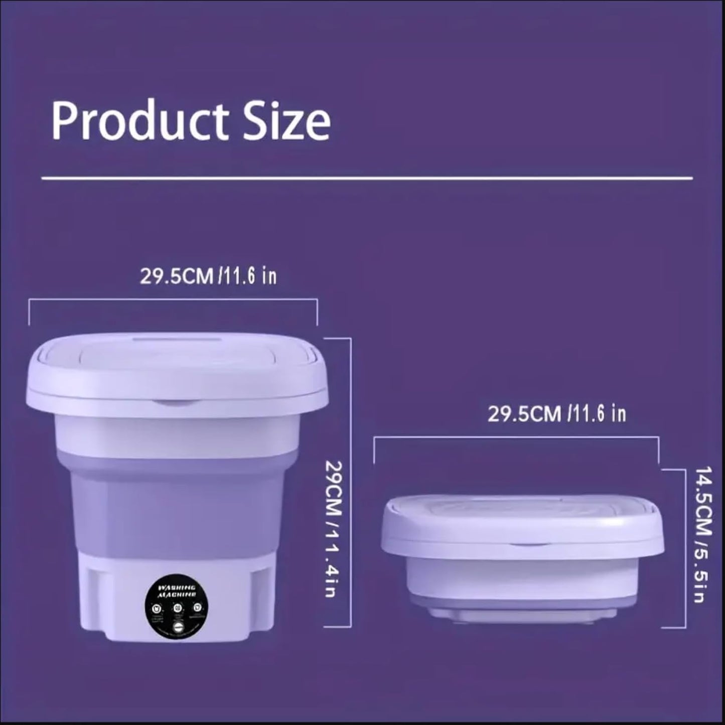 8L Foldable Washing Machine Mini Underwear Laundry Machine (Purple)