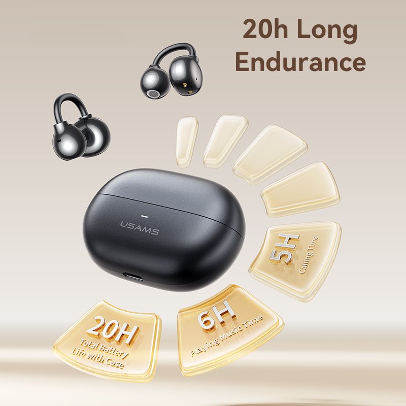 Clip-On TWS Earbuds Non-In-Ear Sport Earphones