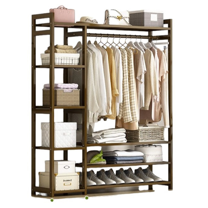 storage shelves on bamboo rack