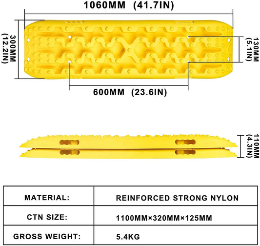 Recovery Tracks Sand Mud Snow Track Tire Ladder 4WD (3Gen, Yellow)