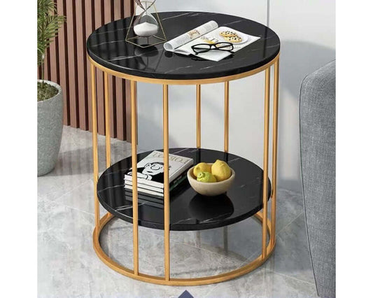 Round wooden coffee table
